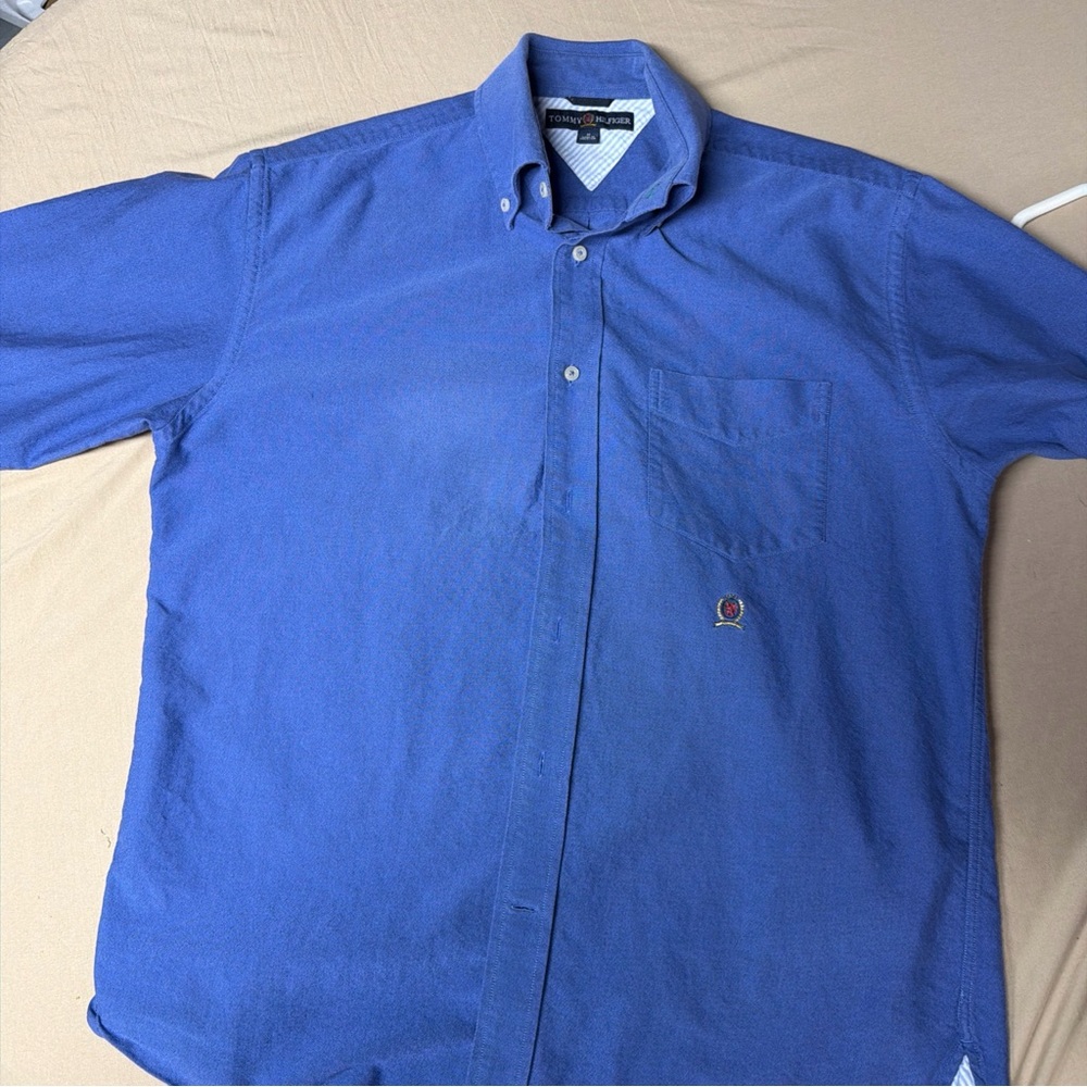 Tommy Hilfiger Royal Blue Button-Down Shirt with Pocket